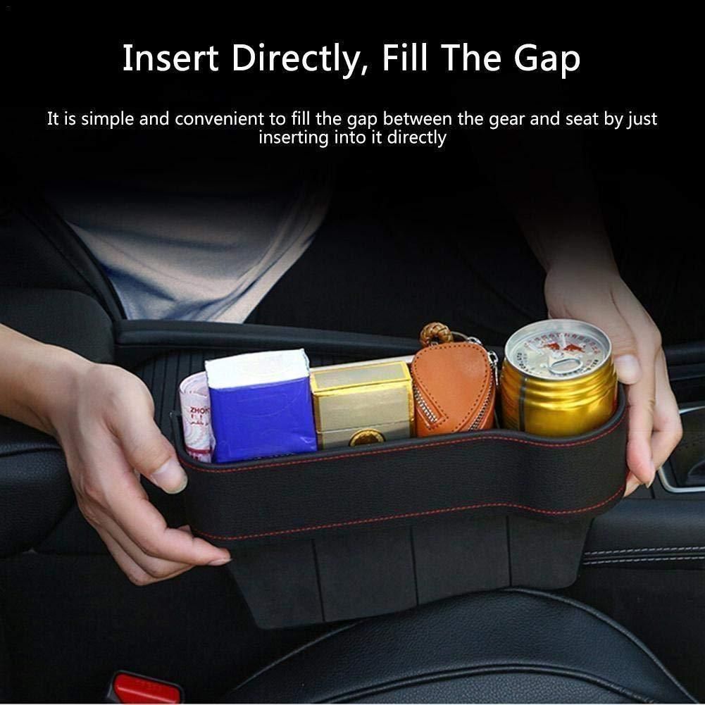 Seat Pockets PU Leather Car Console Side Organizer Pack of 1
